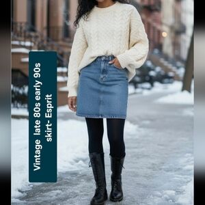 Rare Vintage 90s Esprit Denim Mini Skirt - Made in USA - Size Vintage/ Modern24"